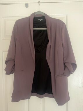 Express Lavender Open-Front Draped Blazer Jacket
